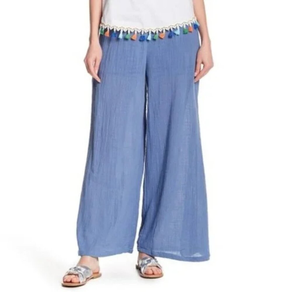 Whyte Eyelash Gauze Wide Leg Pants